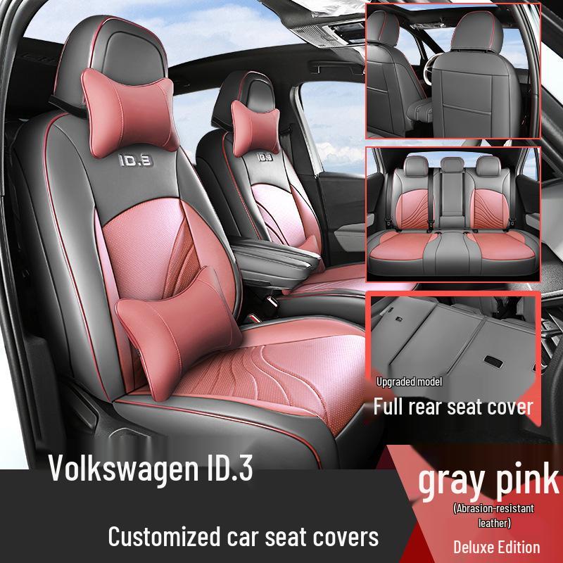 Custom Leather Seat Cushion Cover for ID.3 - Full Coverage, All Seasons