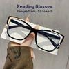 Fashion Block Color Reading Glasses Farsightedness Eyewear With Diopter +1.0...+3.0 Chic Cat Eyes Design For Men And Women
