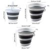 Folding Water Bucket Portable Collapsible Buckets Space Saving Outdoor Water Pail for Garden Camping Fishing Car Washing X3UC