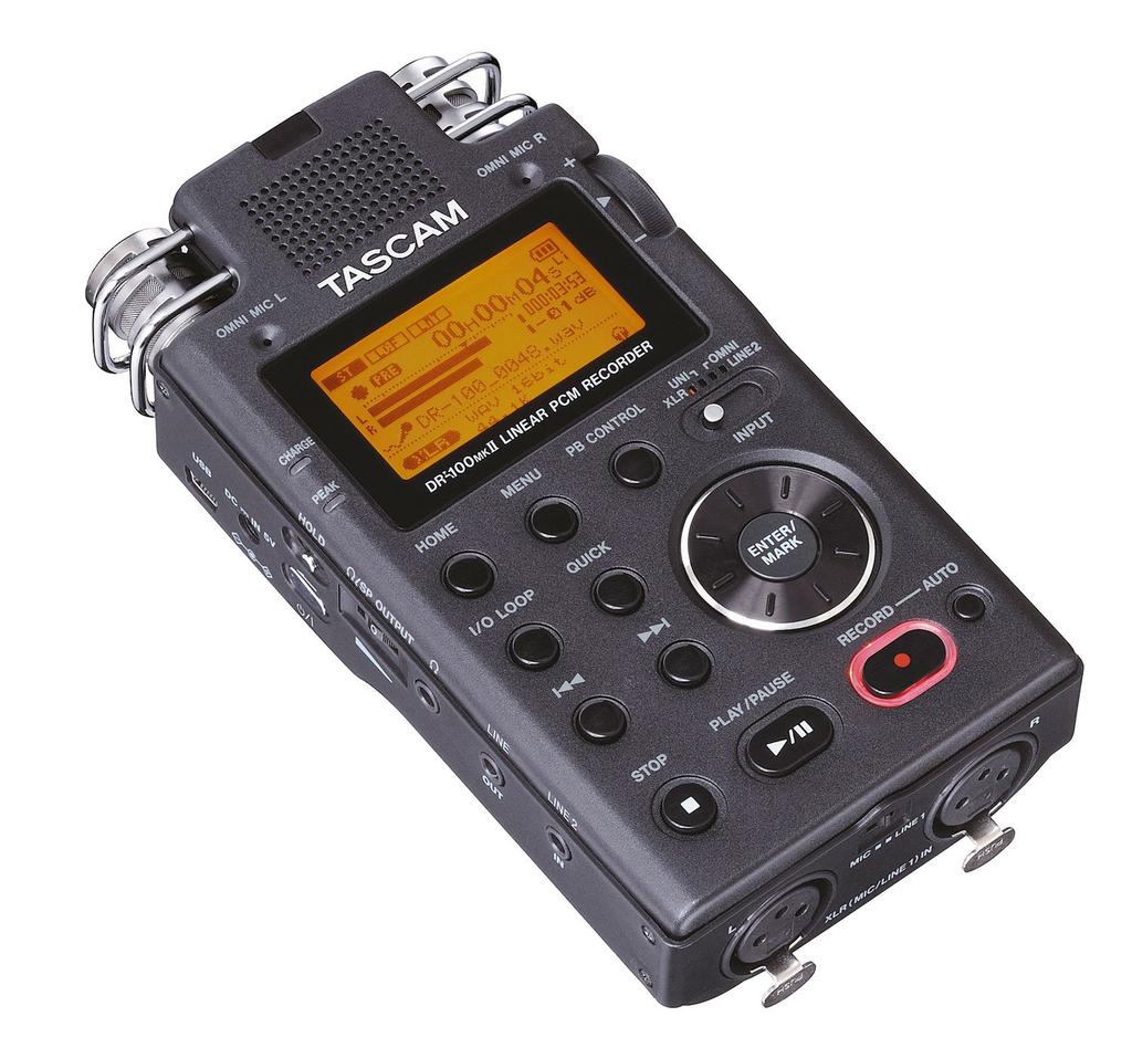 TASCAM Linear PCM DR-100MKII Recorder, 24-bit/96kHz