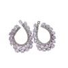 Silver Needle Luxury Zirconia Water Drop Geometric Stud Earrings - Elegant High-end Fashion Accessories