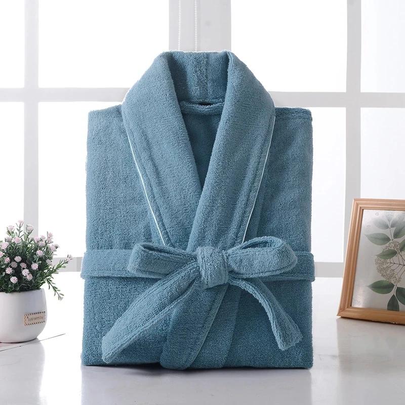 Terry Robe Women 100 Cotton Bathrobe Lovers Brown Robes Men Bathrobe Solid Towel Fleece Long Sleepwear Bridesmaid Robe White