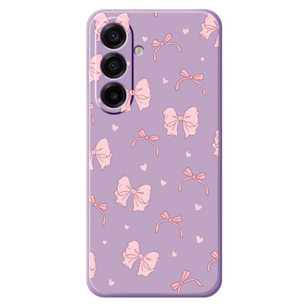 For Samsung Galaxy A17 5G Case Pink Bow Love Pattern Printing Straight Edge TPU Phone Back Cover