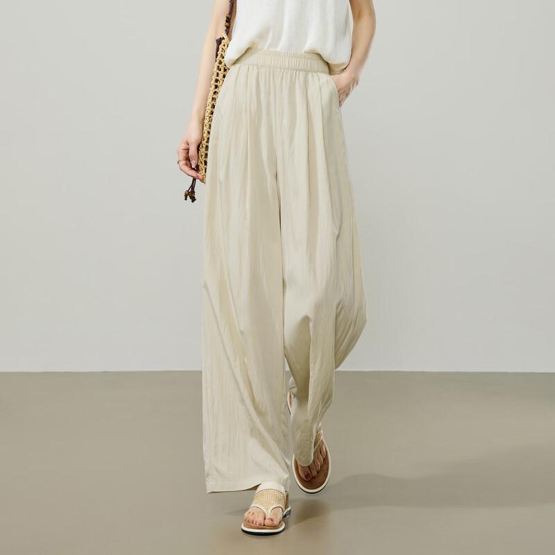 Women s Relaxed High-Waist Straight Wide-Leg Drapey Pants 28
