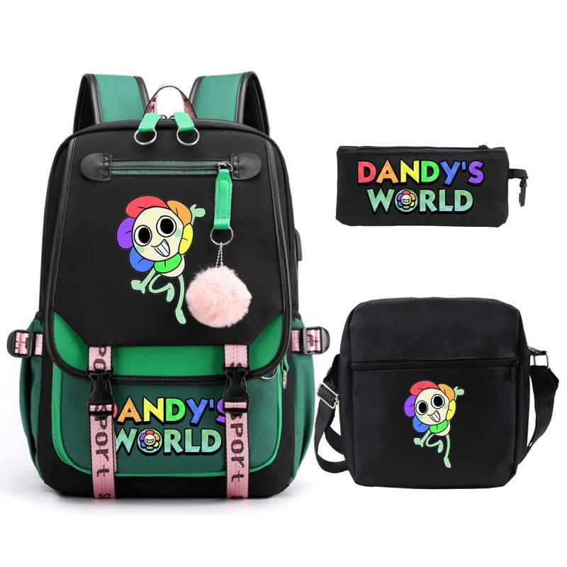 Game Merchandise Elementary And Secondary School Students Fashion Schoolbags Children'S Backpacks Three-Piece Set