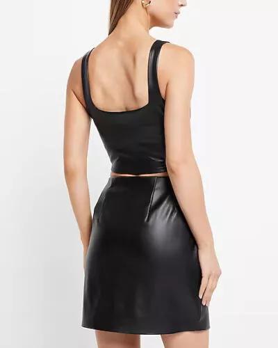 Mini Genuine Lambskin Designer Leather Slim Fit Skirt Sexy Unique Black Women