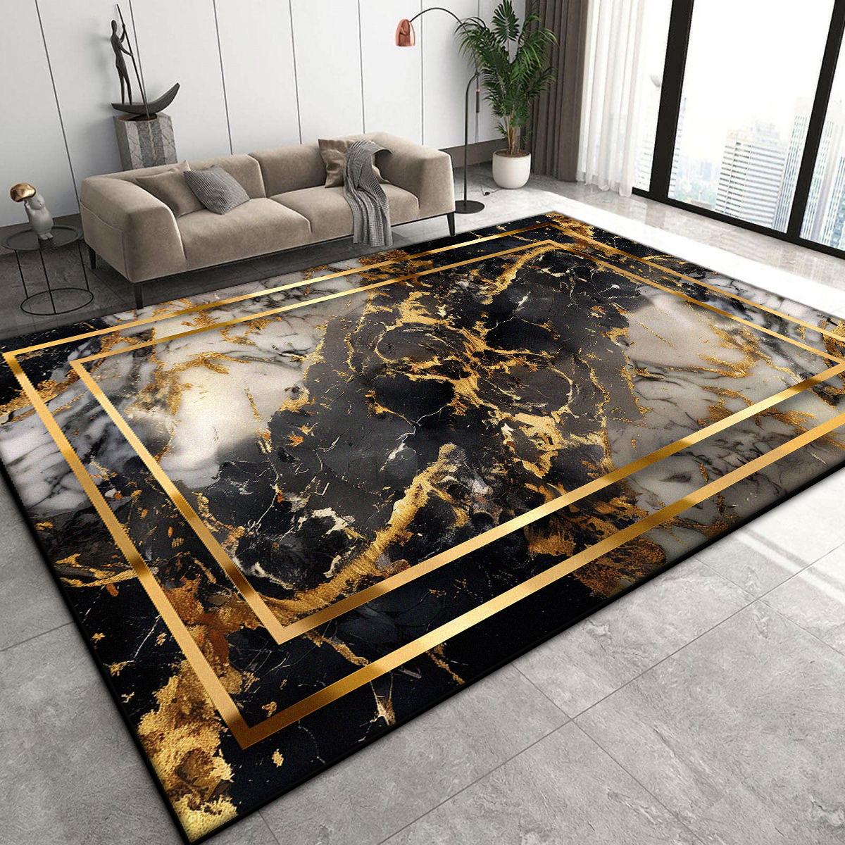 Luxe Marmer Decoratie Huis Mat Woonkamer Vloer Groot Oppervlak Antislip Tapijten 200x300 Slaapkamer Bedzijde Gemakkelijk Schoon te Maken Pluche Vloerkleden 60*90cm