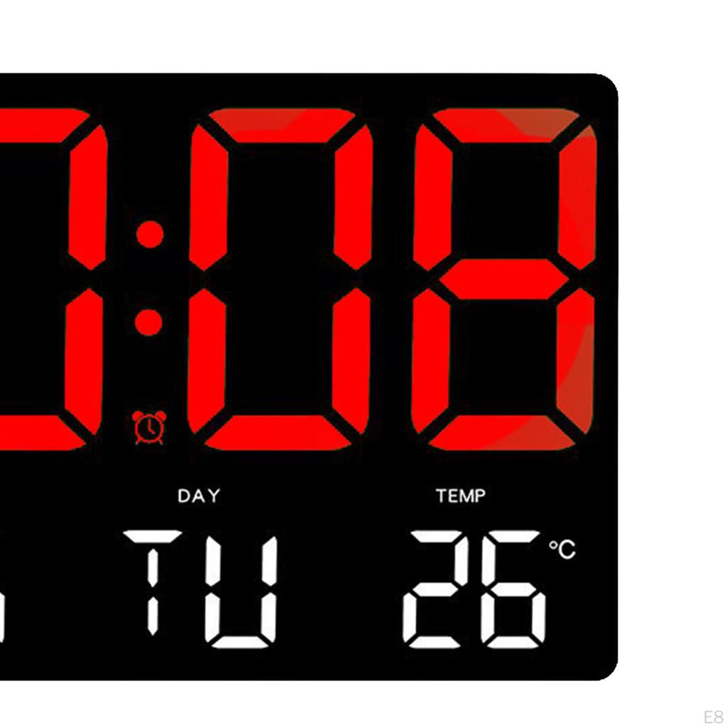 Alarm Clock Digital Multifunctional LED Display Temperature Kids Adults Wall