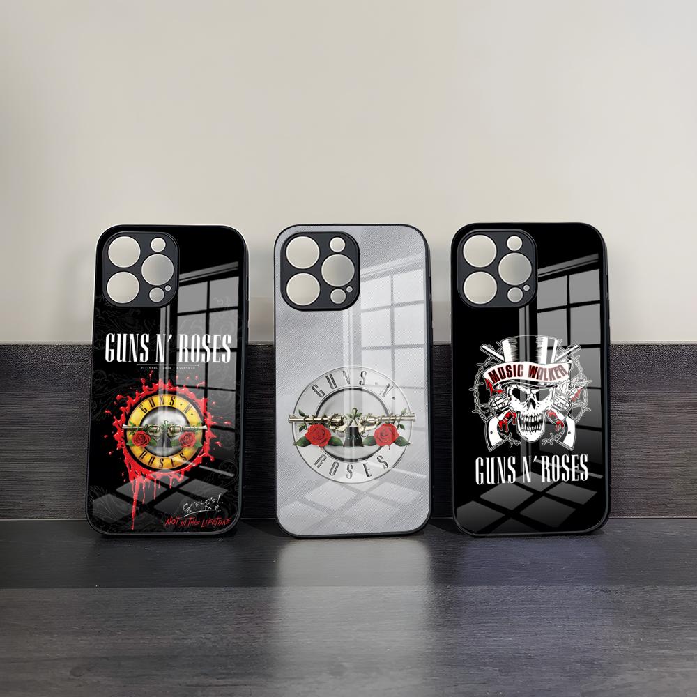 Band G-Guns N Roses Phone Case For 17 Pro Max IPhone 16 Pro 14 12 11 13 Mini X XR XS 15 Plus SE Glass Cover