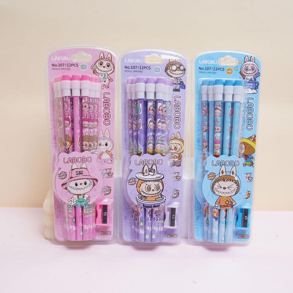 Sanrio Labubu Pencils & Sharpener Set – Creative Student Stationery for Smooth Writing