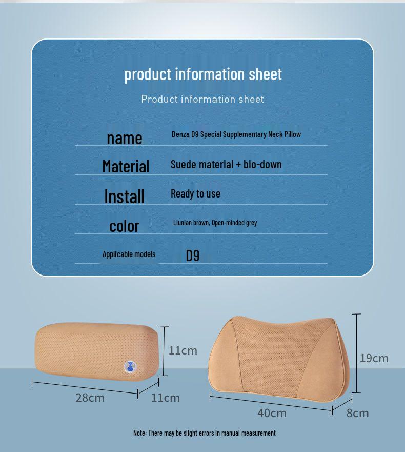 Denza D9 Driver's Headrest Neck Support Pillow - Comfortable, Breathable Car Cushion