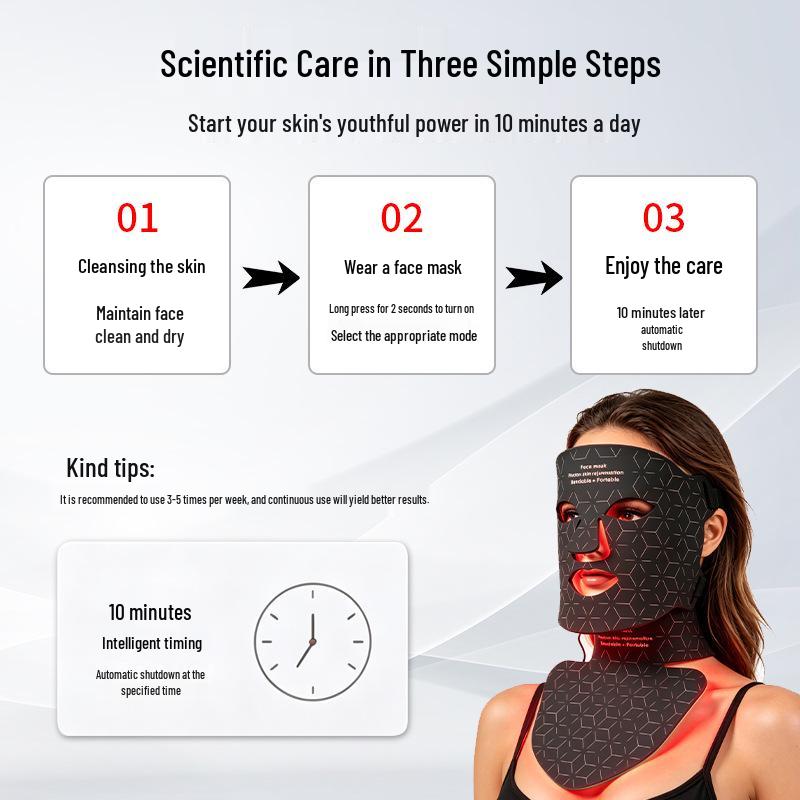LED 4-Color Beauty Mask with 480 Lamps for Skin Brightening and Red Light Therapy