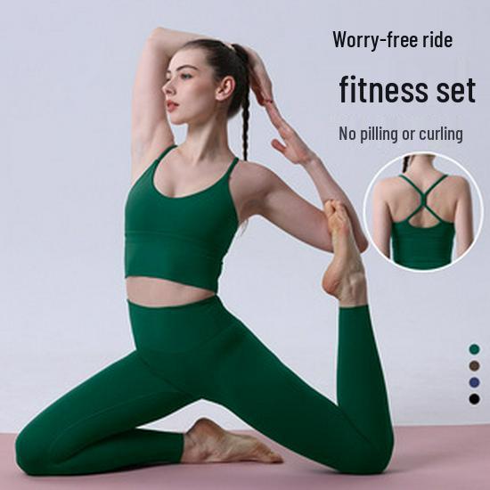 Women's Seamless Cross Back Sports Bra - Shockproof Yoga & Fitness