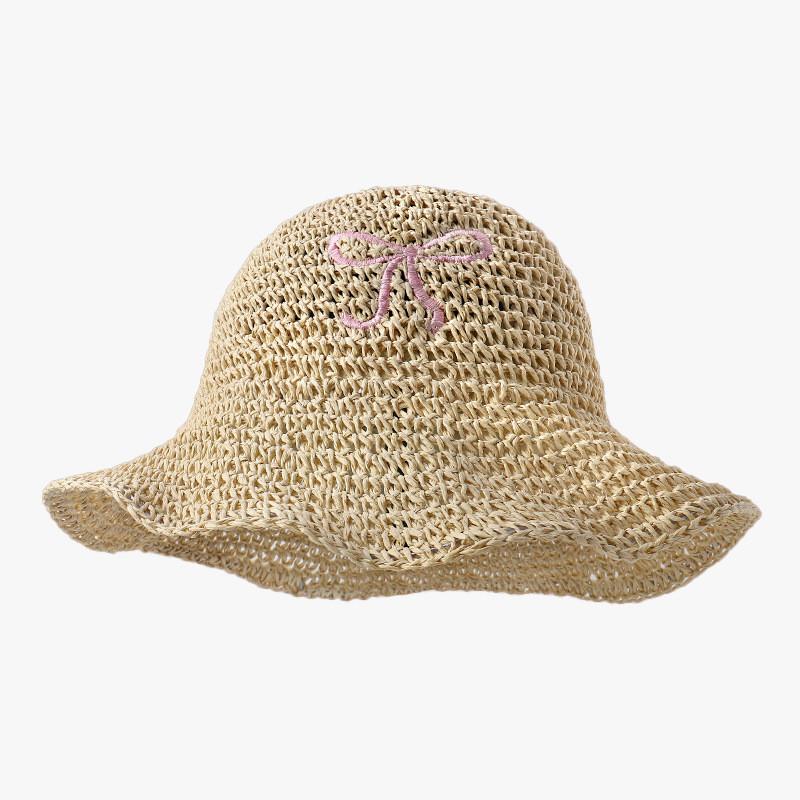 Chapeau de paille pour femme, protection solaire d'été, à larges bords, avec décoration florale, pour les vacances à la plage