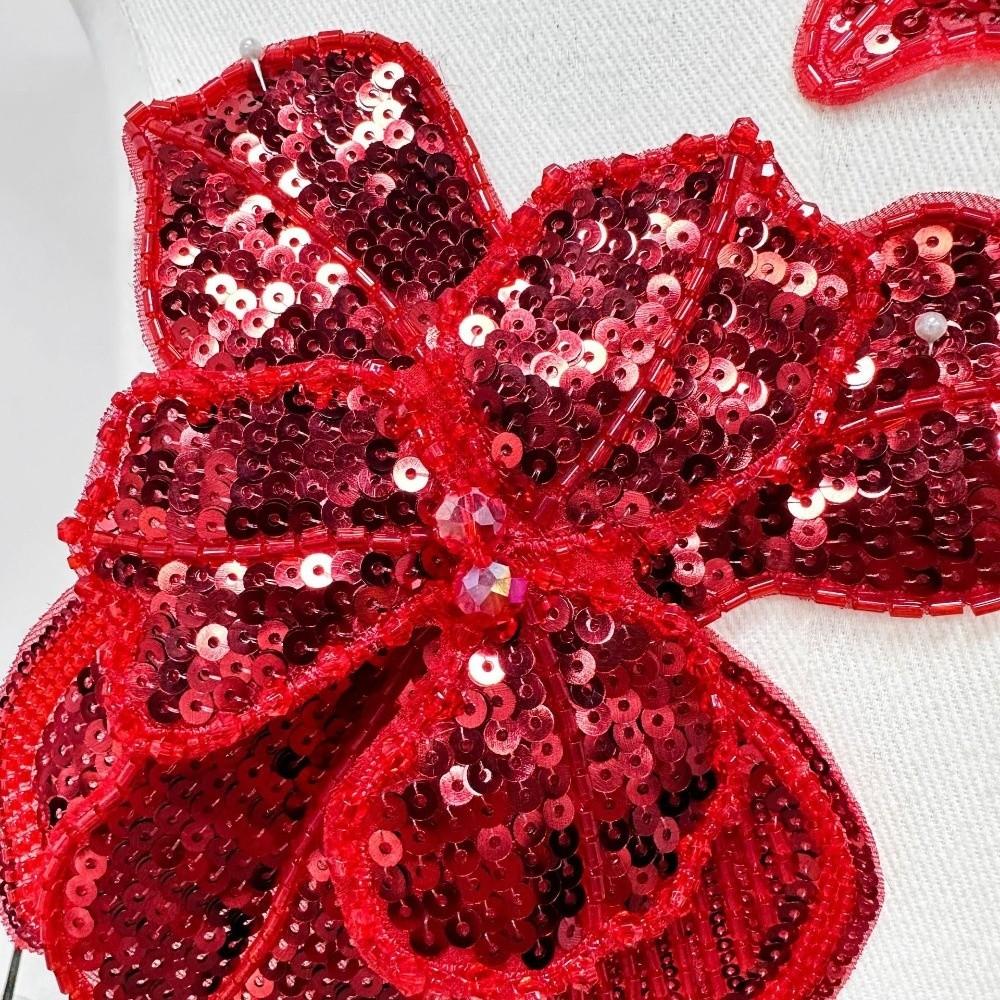 Lace Sequin Studded Clothing Corsage Three-dimensional Flower 3D Flower Patch  Dress
