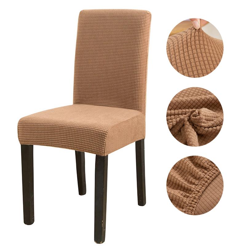 Solid Jacquard Chair Covers Stretch For Wedding Dining Room Office Banquet Housse De Chaise Chair Cover