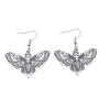 Zinc Zinc Alloy Gothic Earrings Lightweight Halloween Dangle Earrings Spooky Skull Moth Drop Earrings  Party