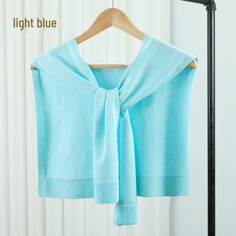 Two-Way Knitted Shawlette: Stylish Women's Spring/Autumn Wrap & Neck Protection Scarf
