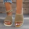 Flat Bottom Slippers Women Summer Round Head Mesh One Word Outer Wear Breathable Casual Sandal Slippers