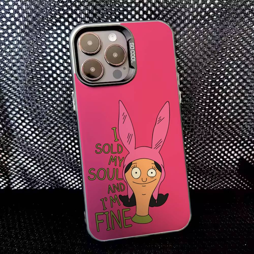 

Cartoon B-Bobs Burgers Phone Case For iPhone 16,15,14,13,12,11,8,7,Pro,Max,Plus,Mini,XS,SE Anti Fall Black Matte Hard iPhone16