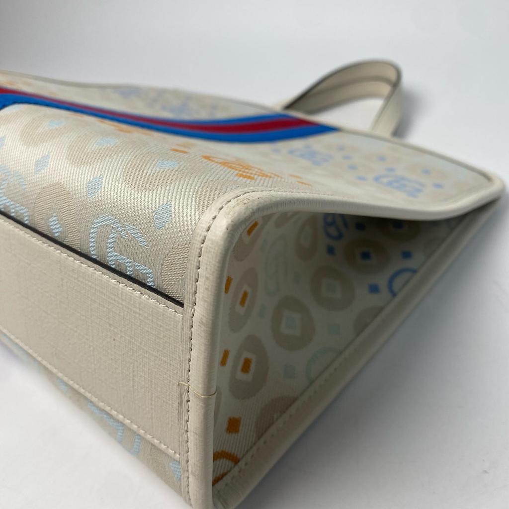 Used GUCCITote Bag White GG Canvas Women