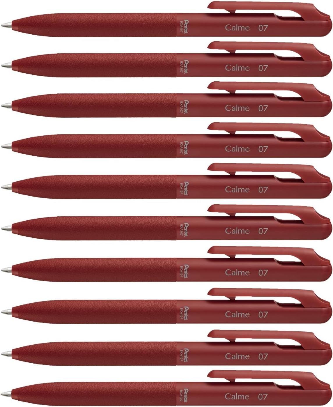 

Шариковая ручка Pentel Calme red красные чернила 10 шт. на масляной основе 0,7 мм BXA107B-B