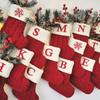 Christmas Socks Red Snowflake Alphabet Letters Knitting Stocking Christmas Tree Pendant Decoration For Home Xmas New Year Gift