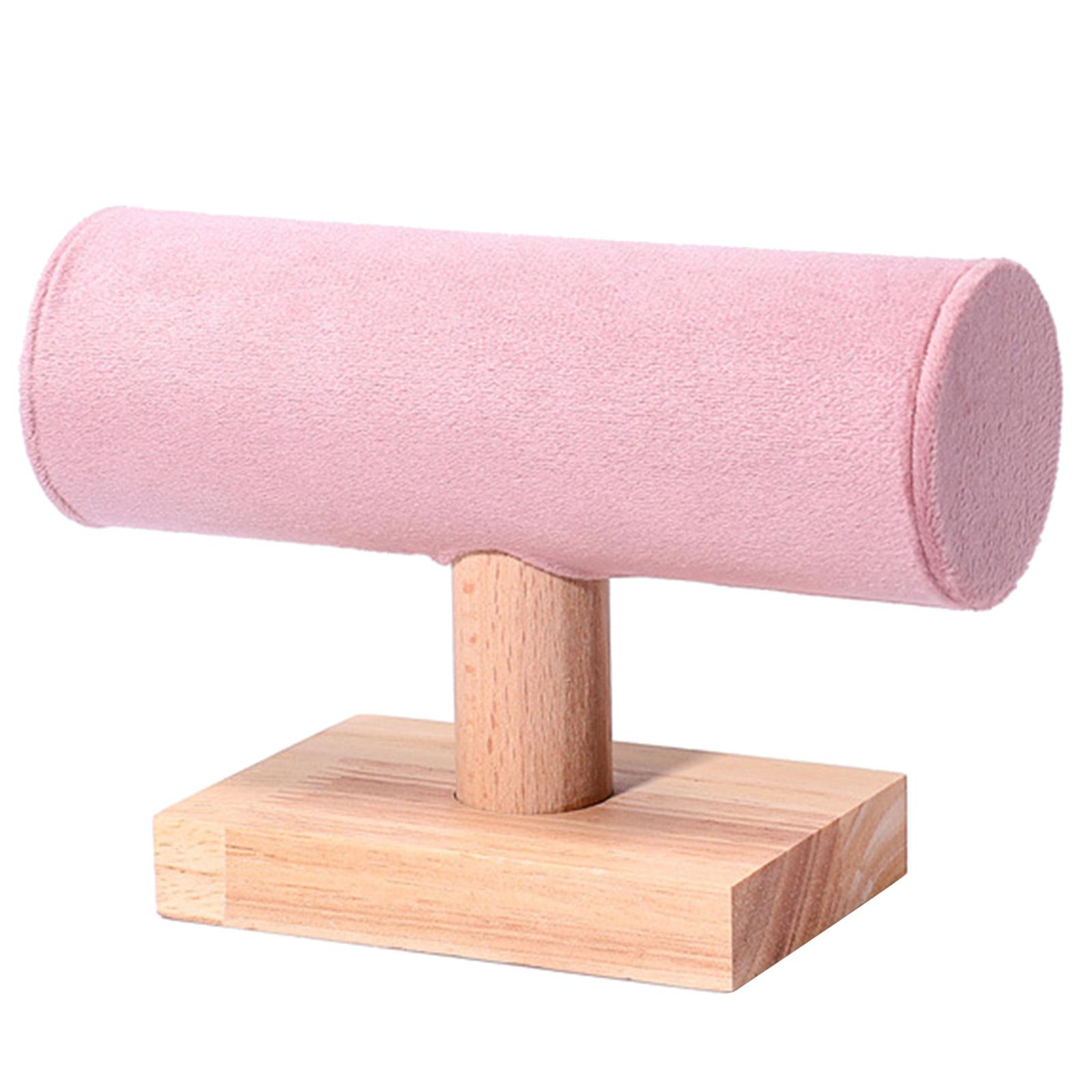 Armband-Displayständer Holz Armreifen Stirnband Halskette Aufbewahrungsständer Einzelhandel Schmuck Organizer Holz Uhrenhalter rosa