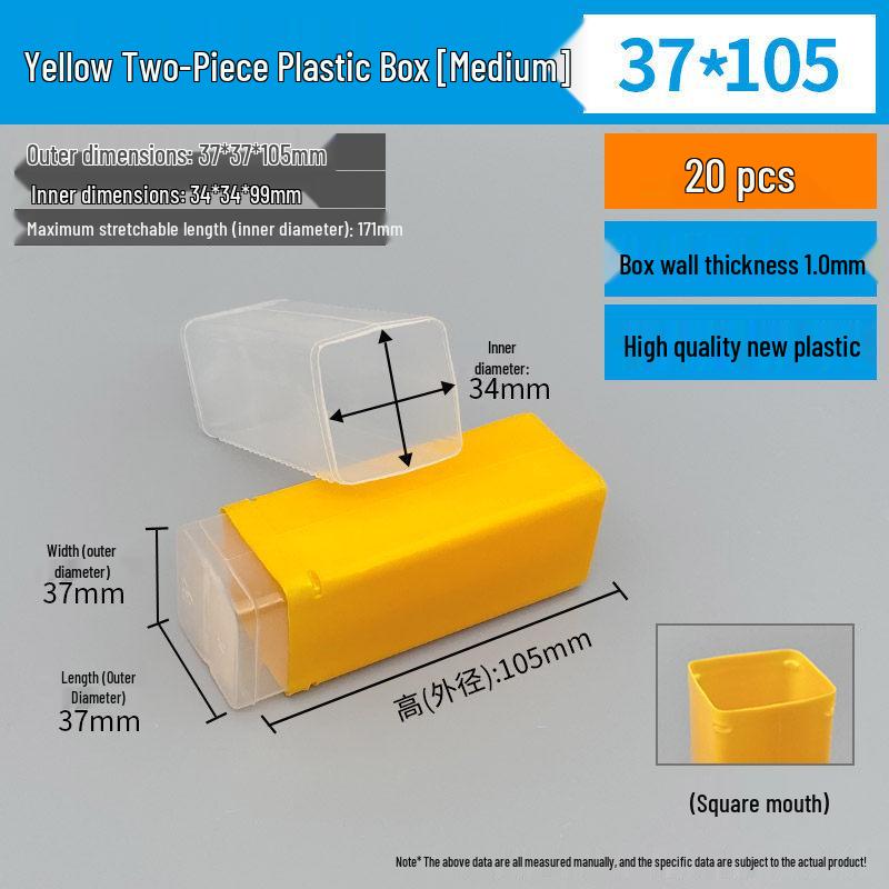 Rectangular Tap Drill Bit and Milling Cutter Storage Box - Transparent Plastic Telescopic Case for Machine Tool Accessories