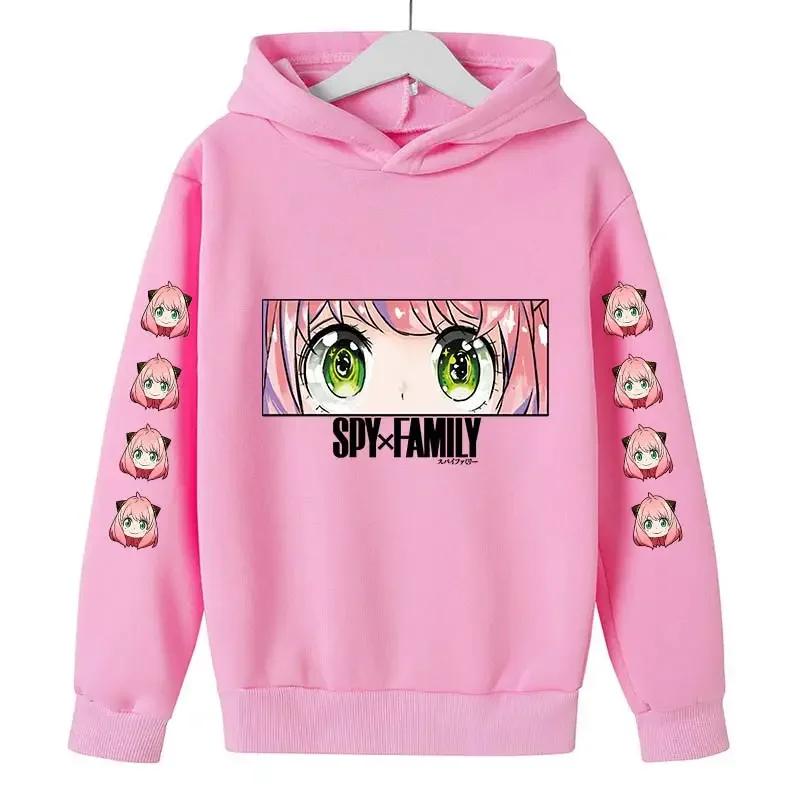 SPY X FAMILY Anya Forger Cute Girls Hoodies Cartoon Printed Sweatshirt Hoodies Children's Clothing Girls Spring Autumn Hoodie