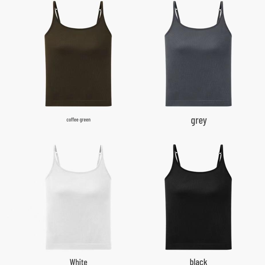 Modal Cashmere Brushed Mulberry Silk Women's Warm Vest with Integrated Cup Camisole