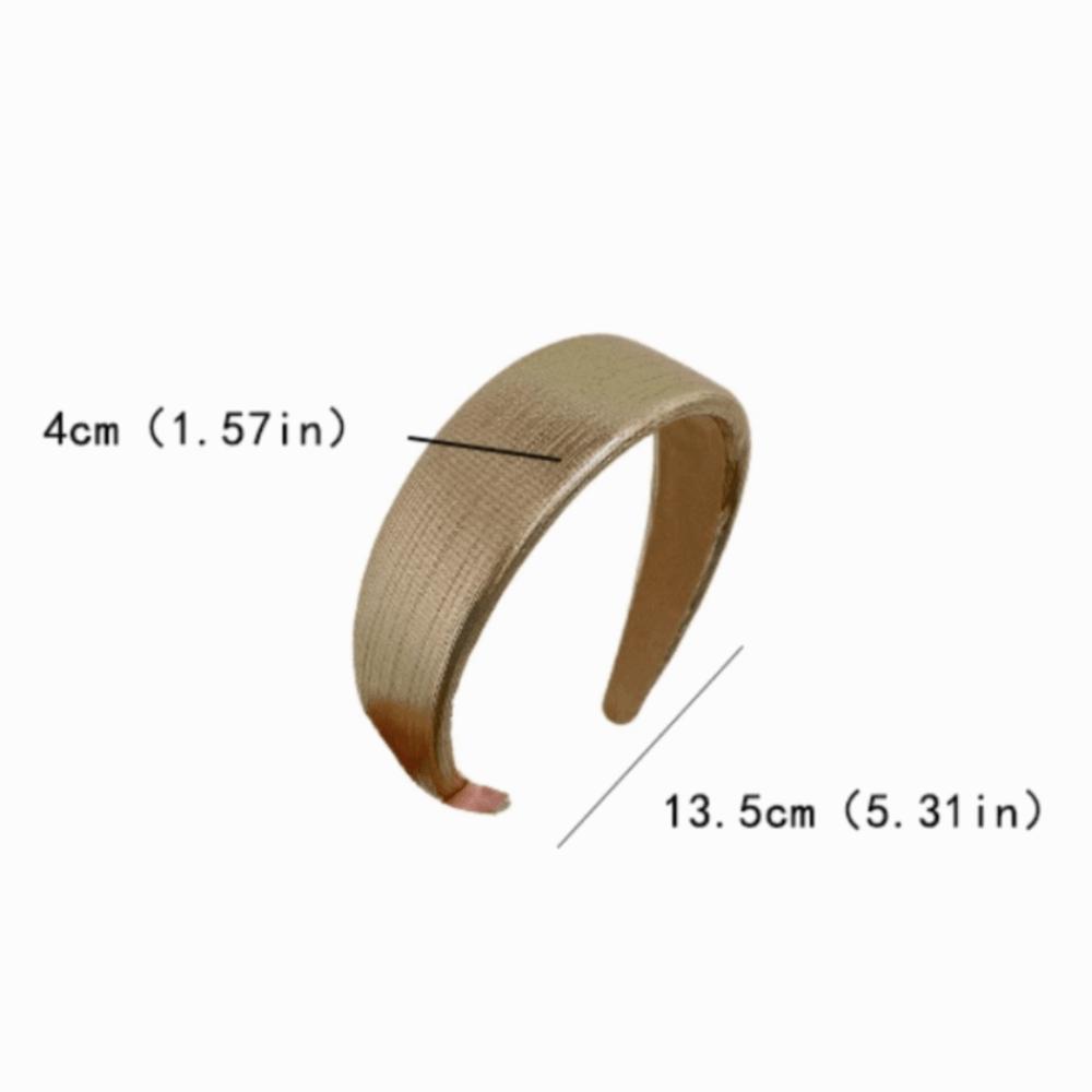 Shiny Gold Hair Hoop Wide Retro Headwear Fashion Leather Hairbands  Hair Accessories