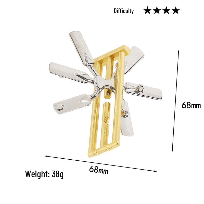 Intelligence Puzzle Zinc Alloy Disentanglement Rings - Unlock Nine Linked Rings Kongming Luban Lock Educational Toy