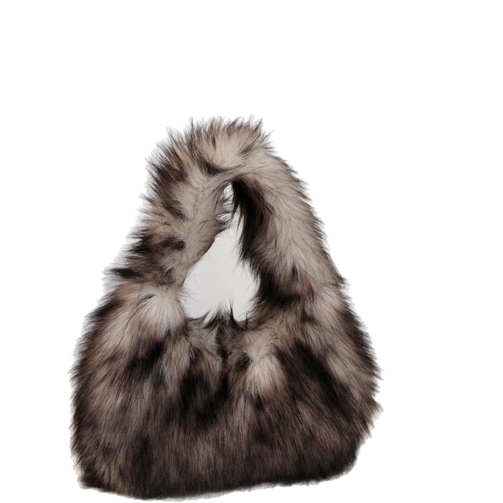 Fluffy Purses for Women Cute Fuzzy Tote Handbag Plush Y2K Hobo Shoulder Bag Faux Fur Clutch Bag Fuzzy Women's Plush Purse Underarm Handbag Hobo Tote