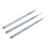 Set de 3 pinceles liner profesionales para arte de uñas, Set de pinceles para pintar y dibujar uñas, Herramientas de manicura