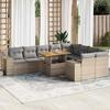 VidaXL Garden Furniture Set with Cushions 10pcs Beige Braided Resin Acacia 3327419