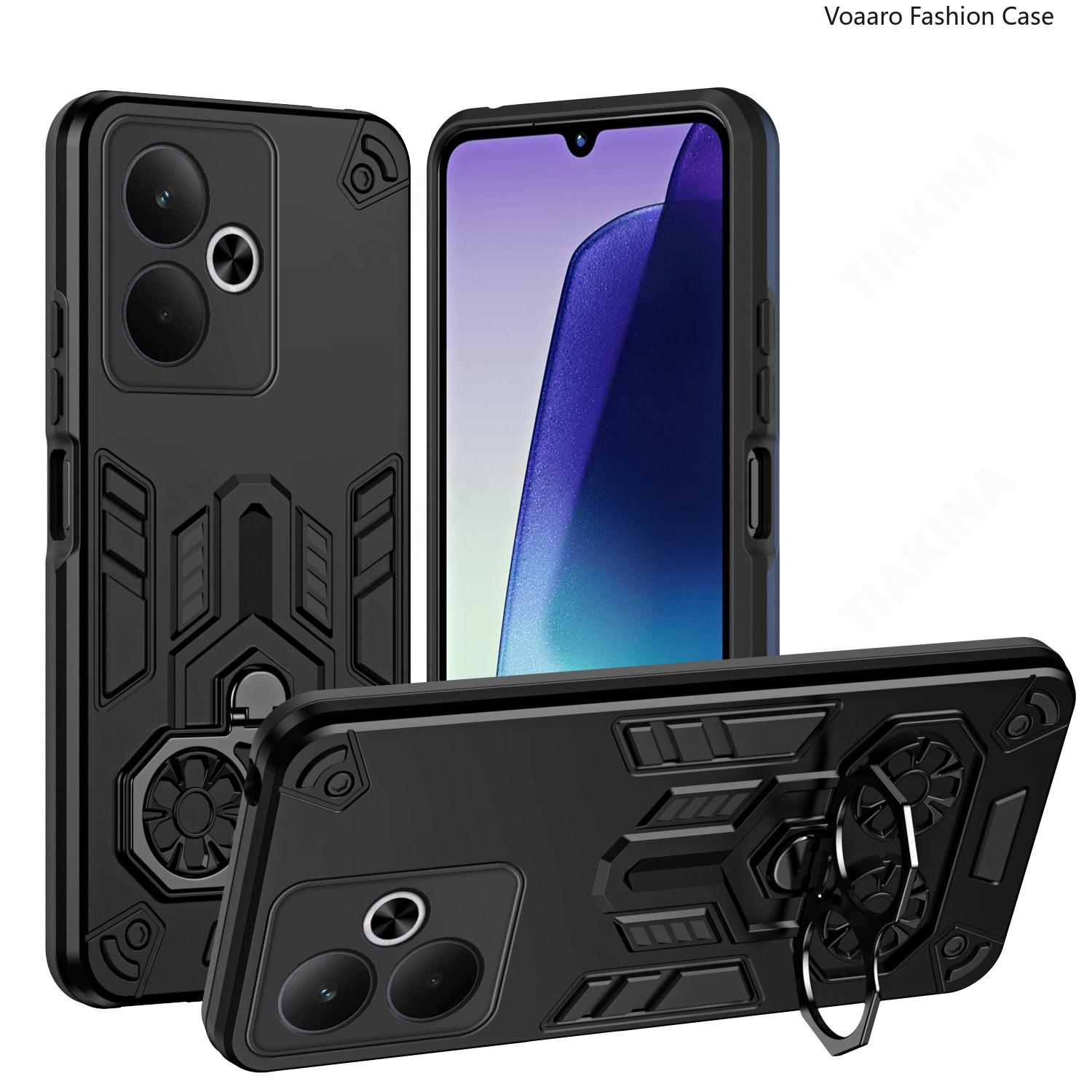 

Чехол-броня с двойным кольцом на палец для OPPO Realme 14T 5G Чехол для Realme 14T Вращающийся металлический кронштейн Подставка Держатель Чехол Capa for Realme 14T чёрный