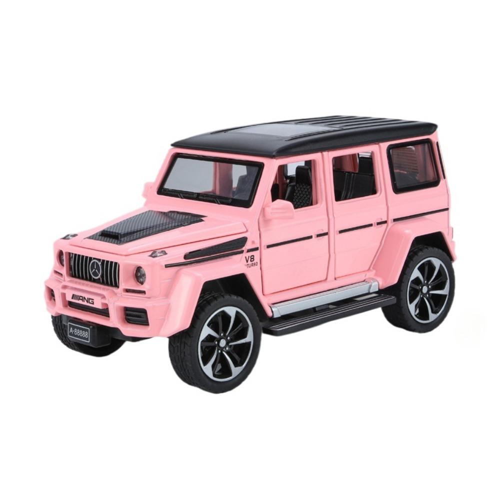 

Миниатюры Benz G63 масштаба 1/32, внедорожный внедорожник, литая модель автомобиля из сплава металла, коллекция со звуком и светом, хобби для подарков, для парня розовый