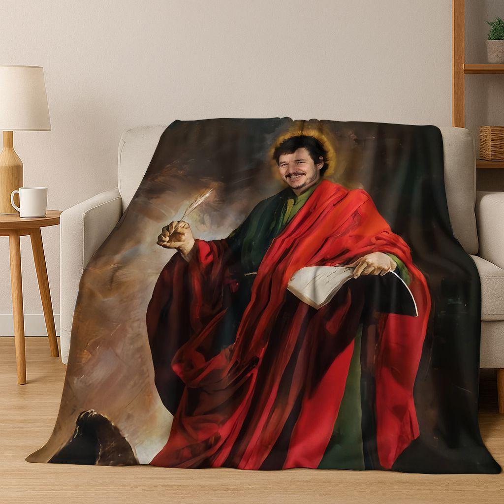 2025 Neue Pedro Pascal Schauspieler Star Kunst Flanelldecke, Gemütliche Weiche Überwurfdecke für Zuhause Schlafzimmer Bett Sofa Picknick Abdeckung Kinder Geschenk