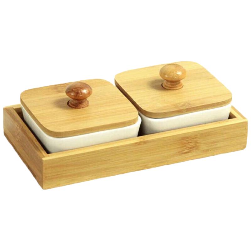 Huiliang Ceramic Divided Snack Plate with Lid