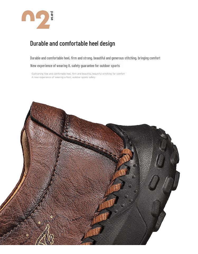 Plus Size Men's Ultra-fiber Hand-stitched Casual Shoes: Trendy Low-top Style (Sizes 45-48)
