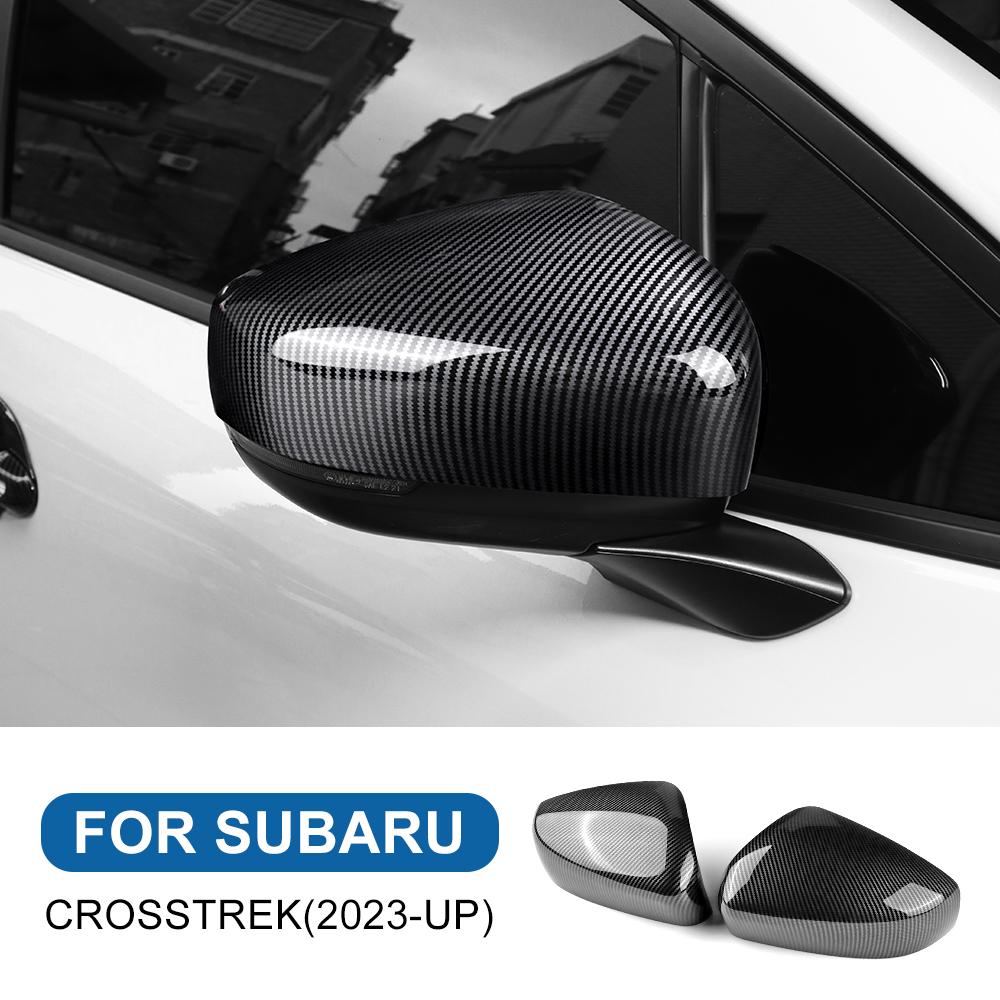 Carbon Fiber Style Rear View Mirror Sticker for Subaru Crosstrek 2023 2024 ABS Decor