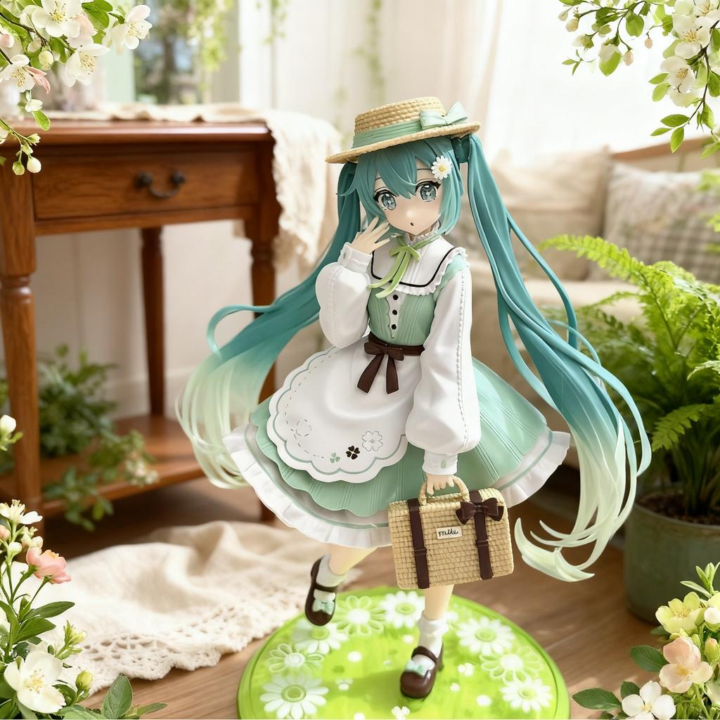 Non-Toxic New Hatsune Miku Pastoral Hand Made Scenery Model Home Decoration Animation Anime Beautiful Children Table Decoration Collection Gif