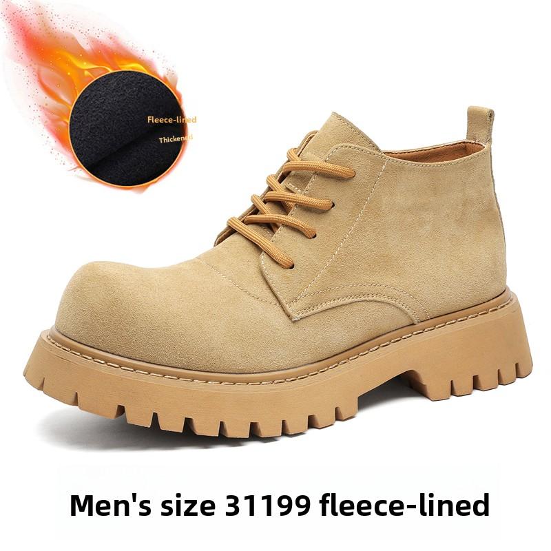 

Мужские повседневные рабочие ботинки большого размера, оригинальная кожа, ковбойские ботинки на платформе, дезерты, для улицы, осень-зима, ботильоны 38