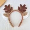Plush Christmas Reindeer Antlers Hairband Brown Headband Universal Hair Hoop  Gift