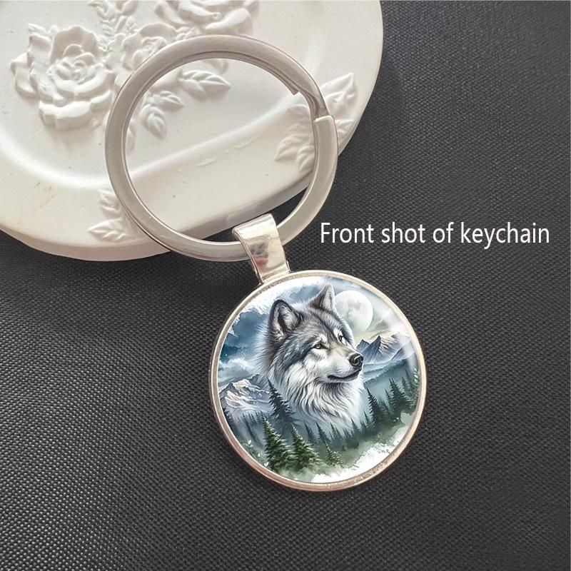 Wolf Wildlife Park Time Gem Keychain & Car Pendant