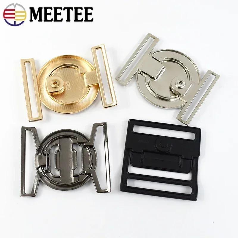 1/2/4/5Pcs Meetee 50mm Metal Belt Buckles Decor Button for Windbreaker Coat Down Jacket Sewing Clasp Buttons Clothes Accessory
