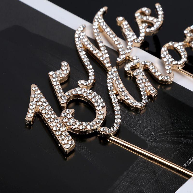 Sparkling Bling Number 15 Mis Anos Letters Cake for Rhinestone Alloy Cupc X3UC