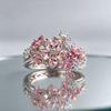 Bague de Couple Zircon Coloré Argent Brillant Amour Convient pour les Fêtes de Mariage Charms DIY Bijoux de Boutique pour Femmes Cadeaux