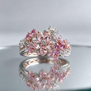 Bague de Couple Zircon Coloré Argent Brillant Amour Convient pour les Fêtes de Mariage Charms DIY Bijoux de Boutique pour Femmes Cadeaux